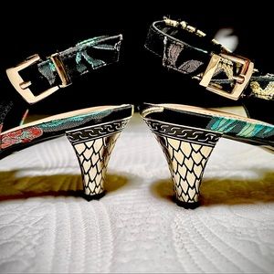 New J.Renee size 11 ,sling back, multicolored, embroidered fabric, dress heels.